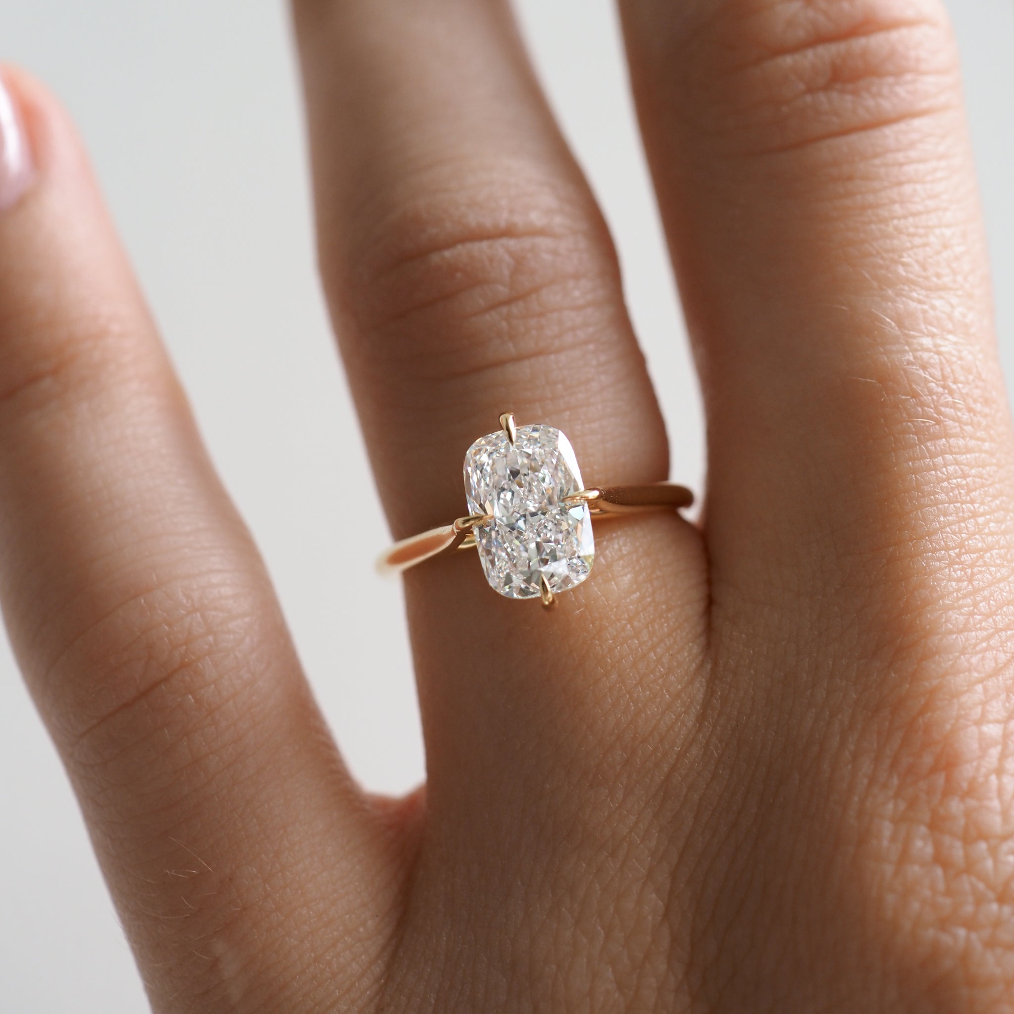 Radiant 1.0 CT Elongated Cushion Lab-Grown Diamond Solitaire Ring