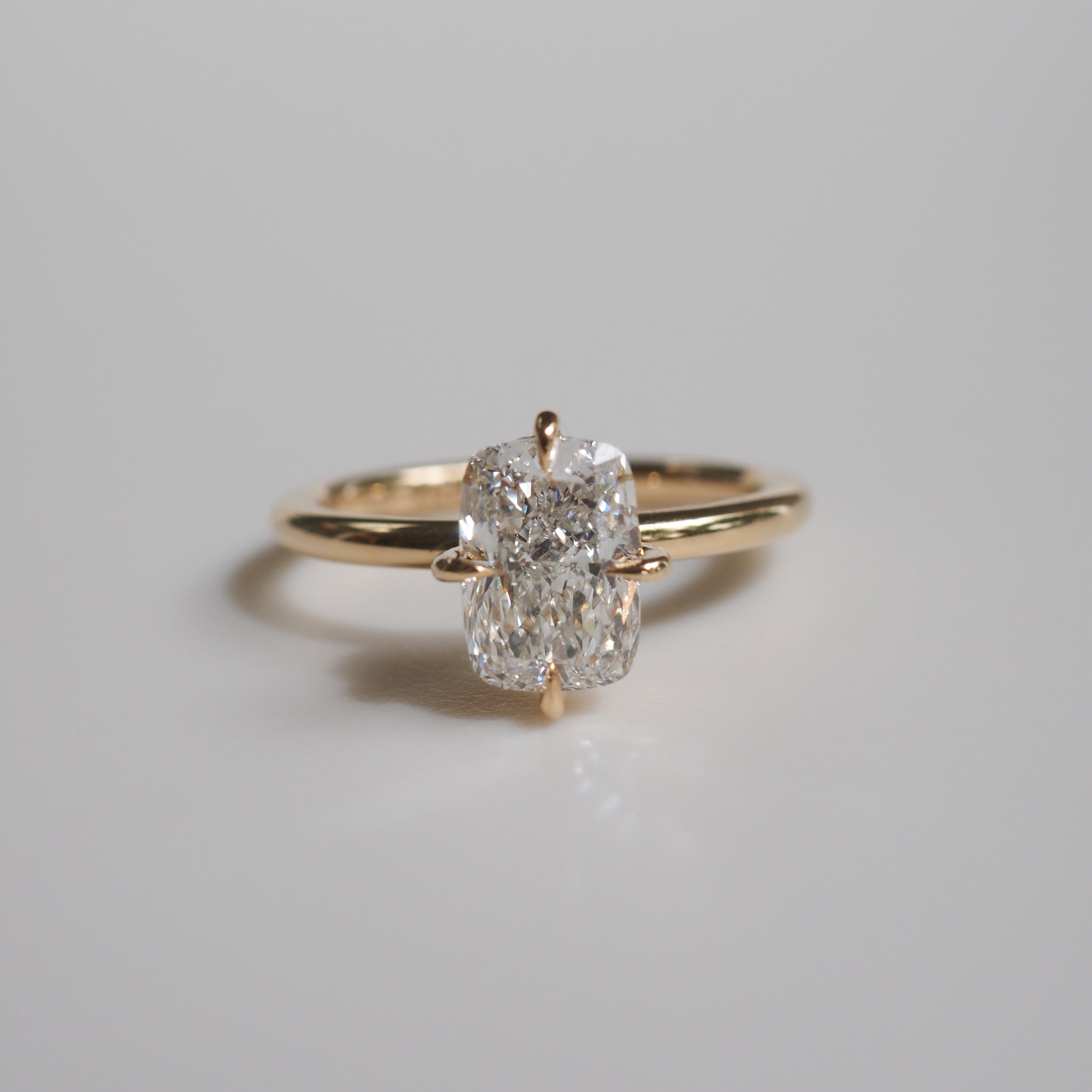 1.50 CT Elongated Cushion Lab-Grown Diamond Solitaire Engagement Ring in Gold