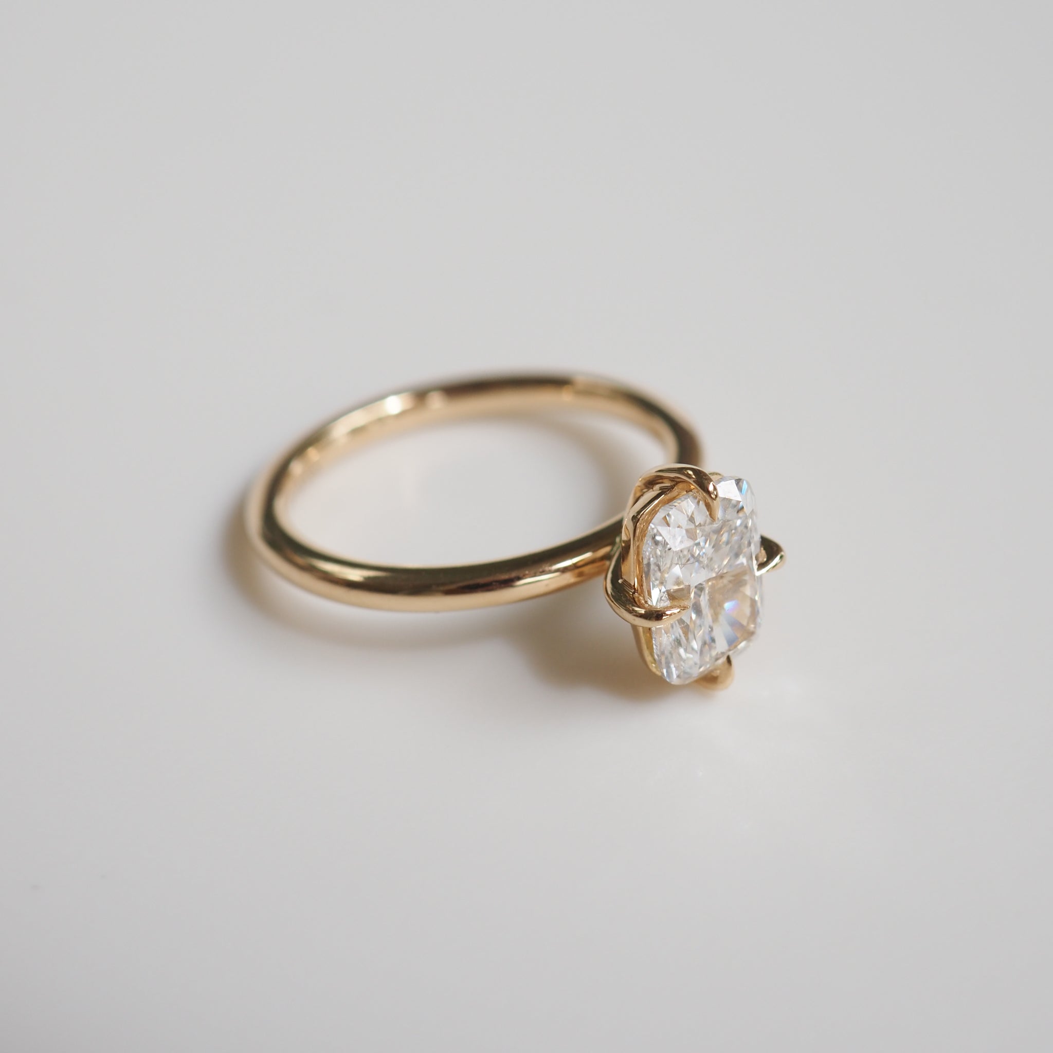 1.50 CT Elongated Cushion Lab-Grown Diamond Solitaire Engagement Ring in Gold