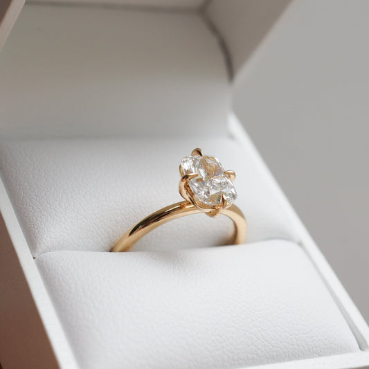 1.50 CT Elongated Cushion Lab-Grown Diamond Solitaire Engagement Ring in Gold