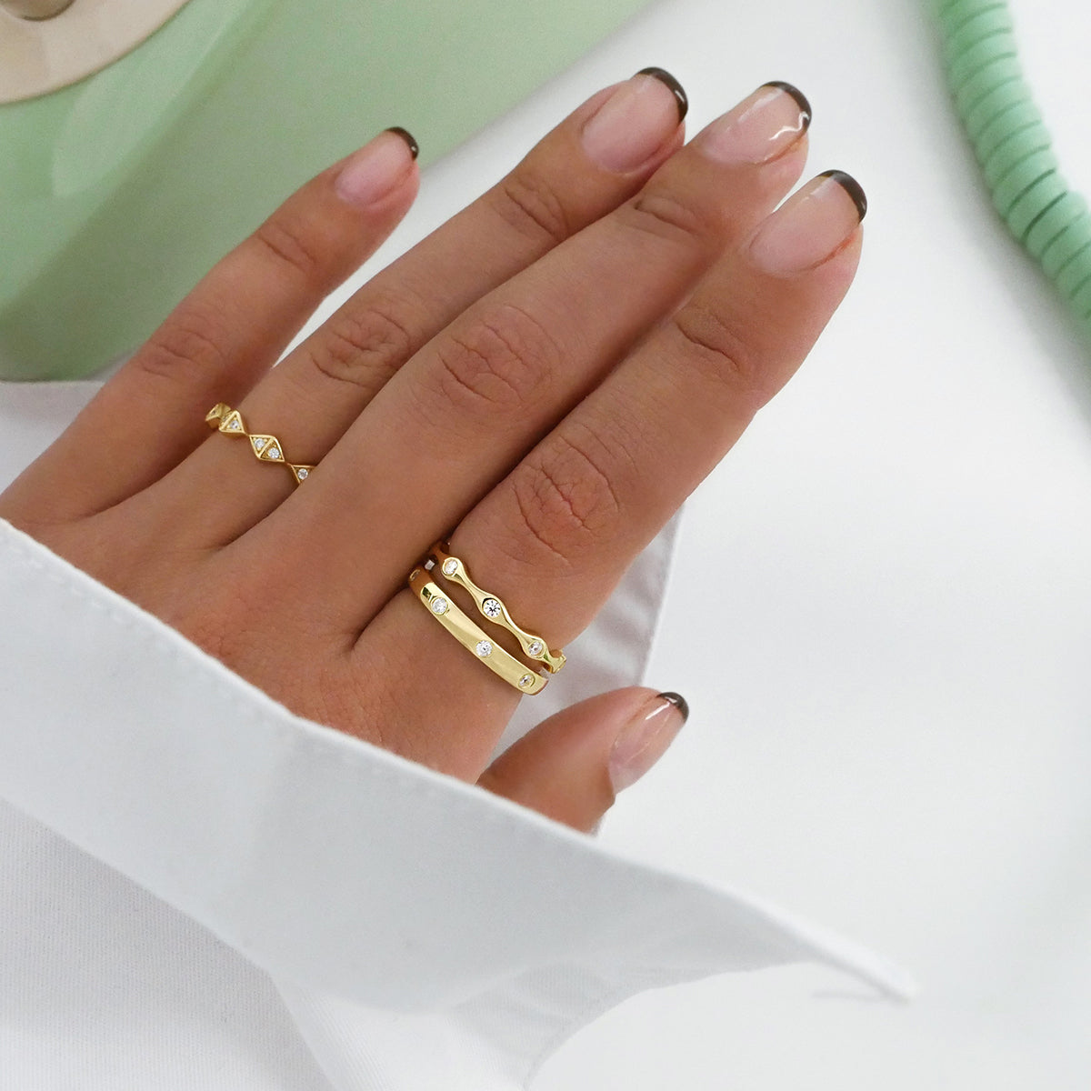 Gold Flush Setting Wedding Band with 0.10 TCW Round Lab-Grown Diamonds 5