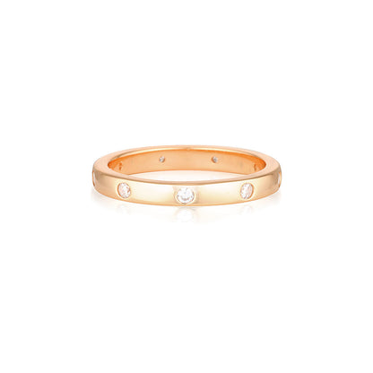 Gold Flush Setting Wedding Band with 0.10 TCW Round Lab-Grown Diamonds 8