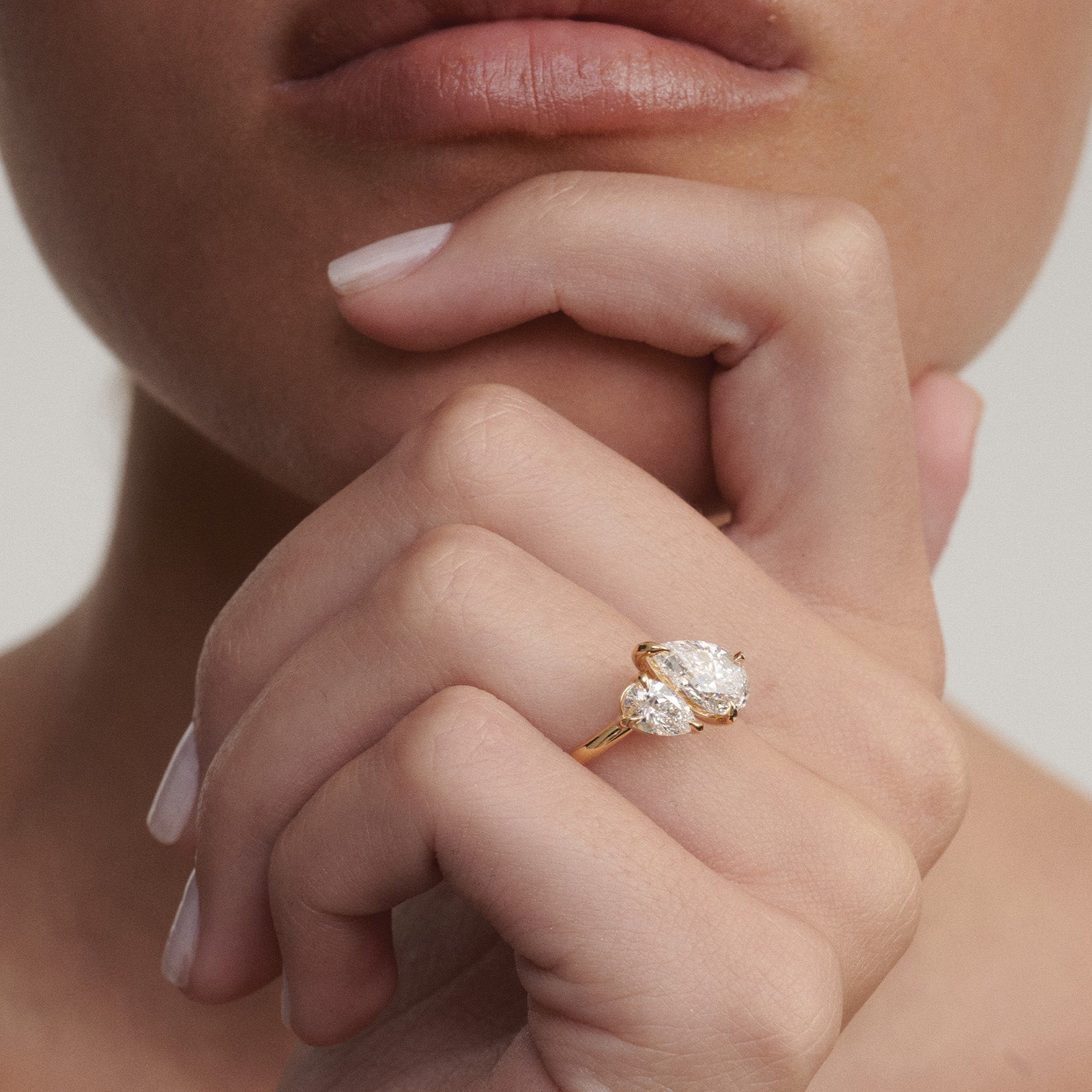 Toi Et Moi-Pear Lab Grown Diamond Engagement Ring