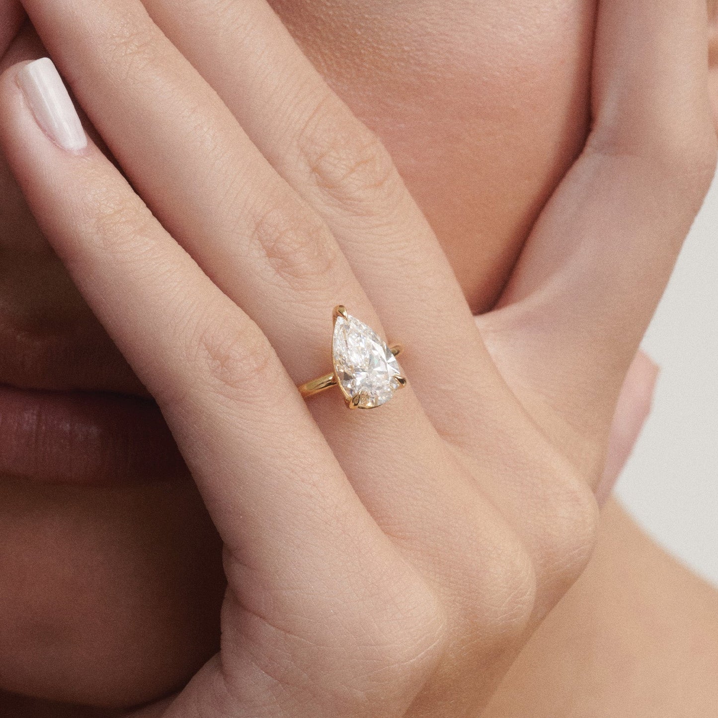 Solitaire-Pear Lab Grown Diamond Engagement Ring