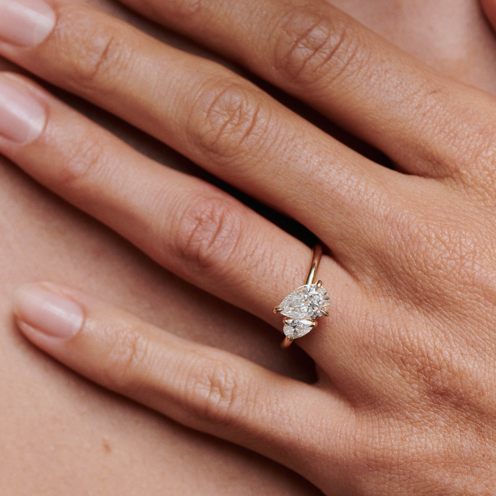 Toi Et Moi-Pear Lab Grown Diamond Engagement Ring