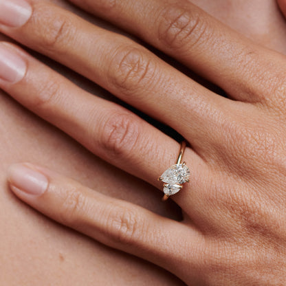 Toi Et Moi-Pear Lab Grown Diamond Engagement Ring