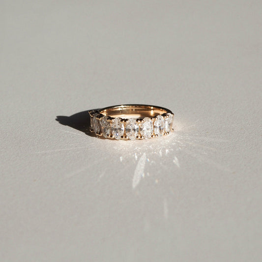 0.50 TCW Oval Lab Grown Diamond Half Eternity Wedding Band 2