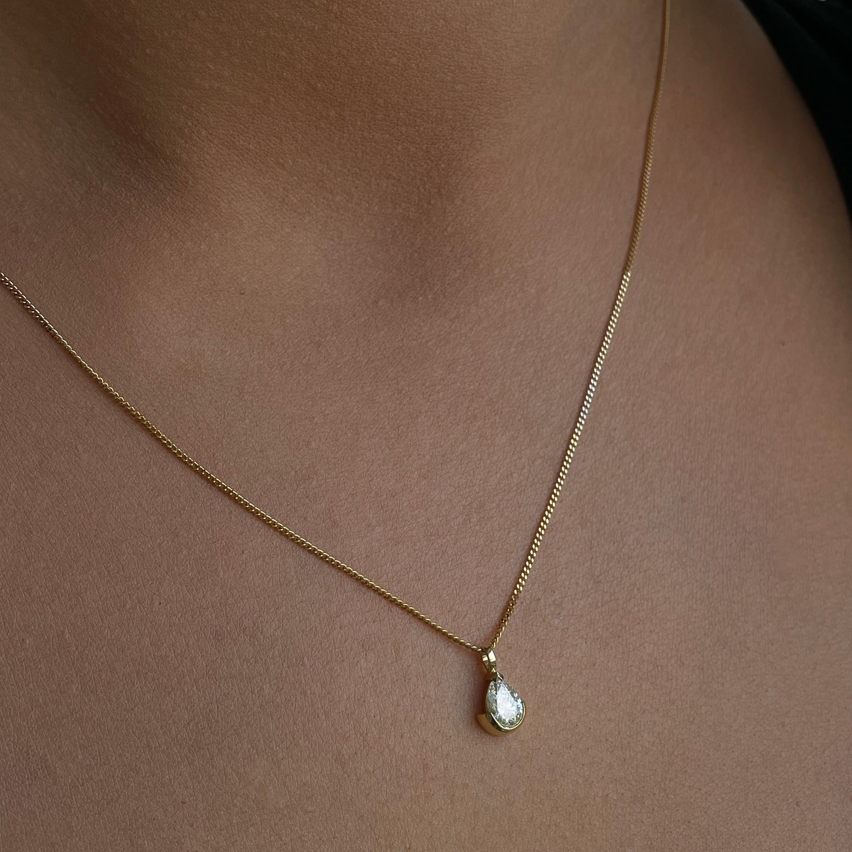 0.50 Carat Pear-Shaped Lab-Grown Diamond Solitaire Necklace 4