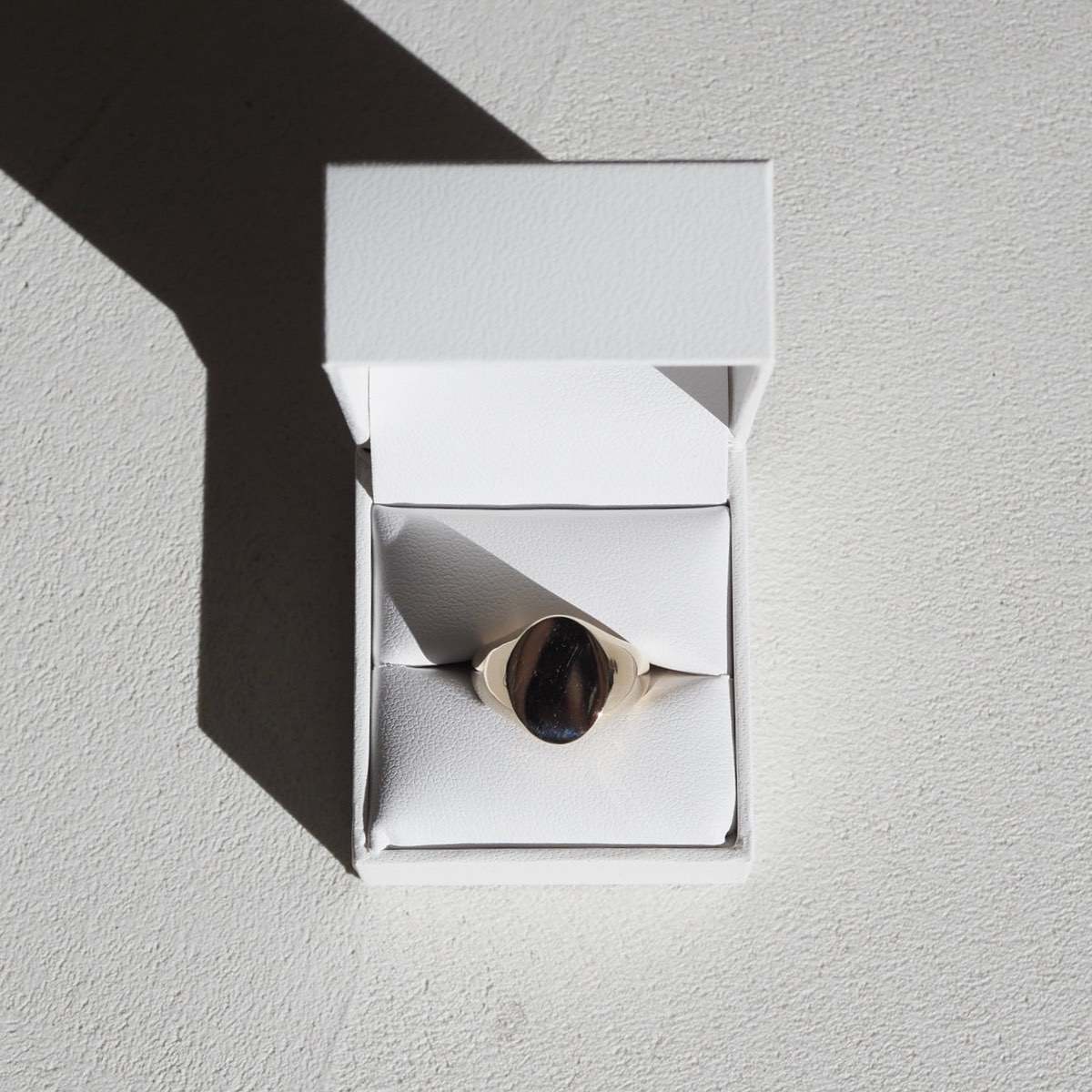 Elegant Oval Signet Ring in Polished Gold 1