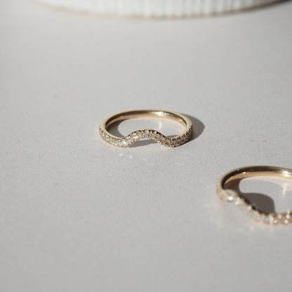 Elegant 0.50 TCW Round Lab Grown Diamond U Shaped Wedding Band 2