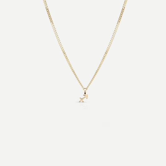 Golden Sagittarius Zodiac Charm Necklace