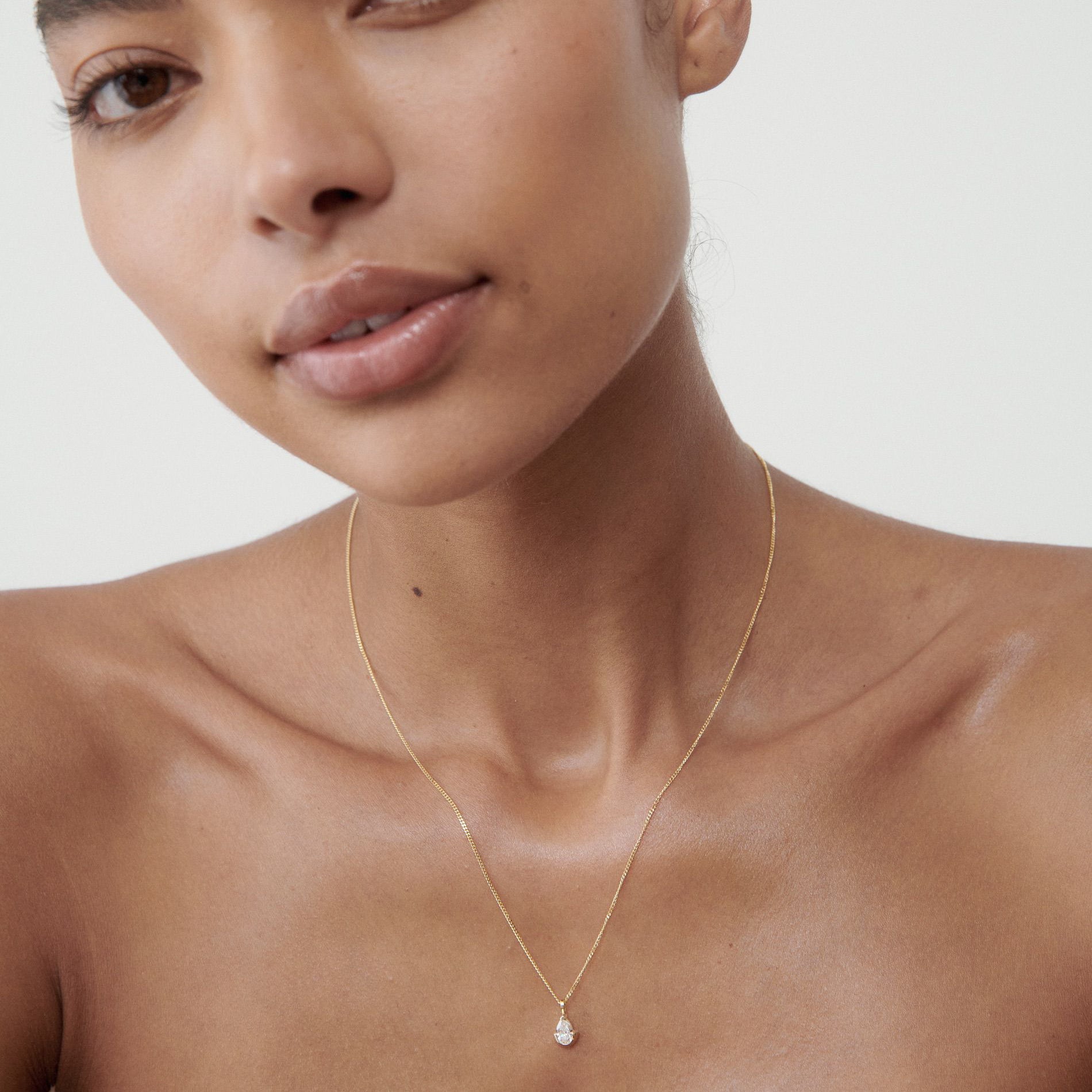 0.50 Carat Pear-Shaped Lab-Grown Diamond Solitaire Necklace