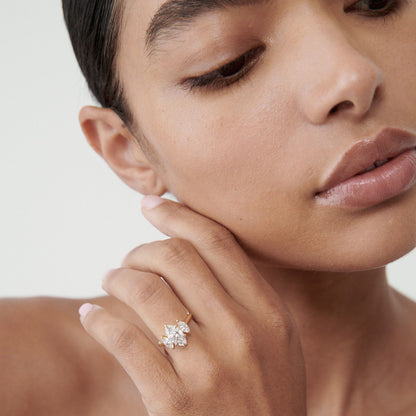 Three Stone-Marquise Lab Grown Diamond Engagement Ring