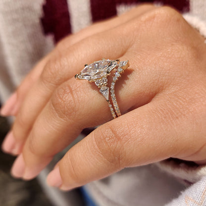 Solitaire Cathedral- 1.8 CT Cushion Lab Grown Diamond Wedding Band