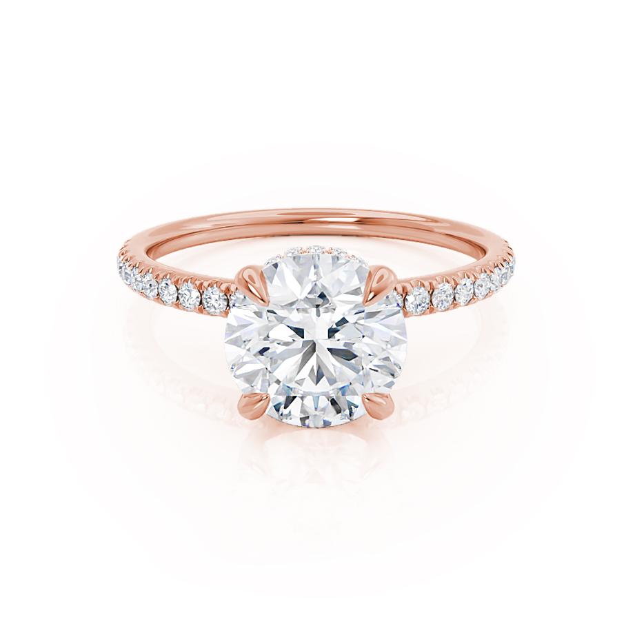 1.20 CT Round Lab Grown Diamond Hidden Halo Engagement Ring 1