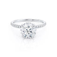 Load image into Gallery viewer, 1.0 CT Round Lab-Grown Diamond Hidden Halo Pave Engagement Ring
