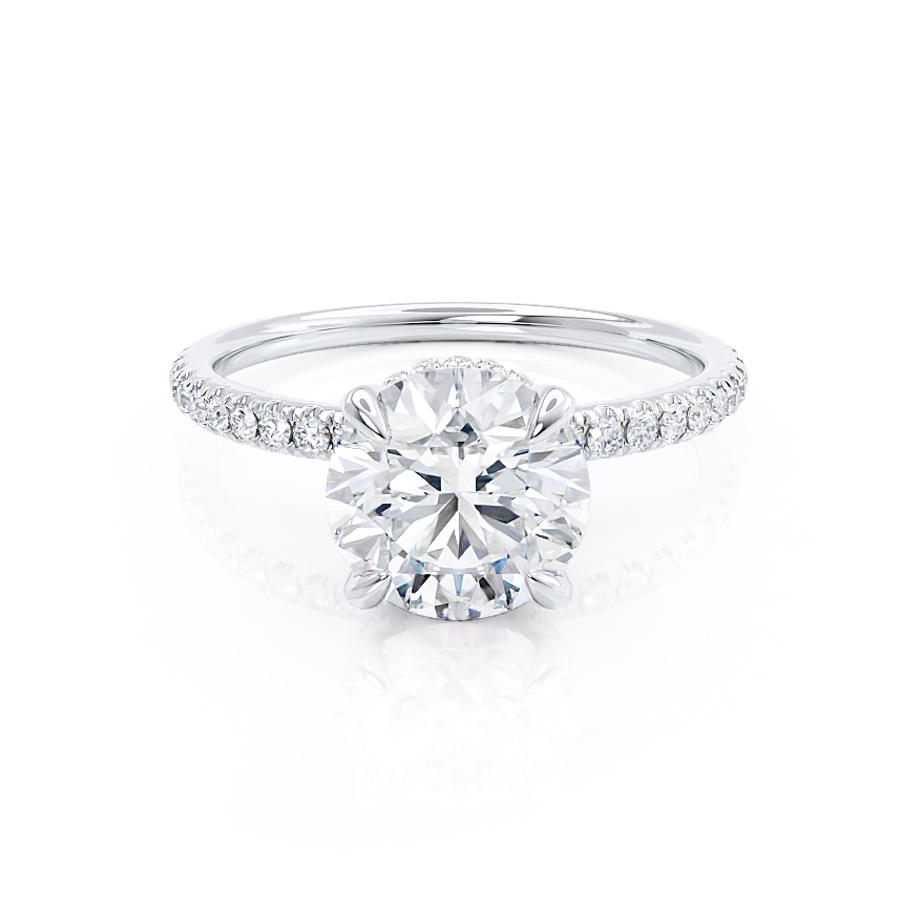 1.0 CT Round Lab-Grown Diamond Hidden Halo Pave Engagement Ring