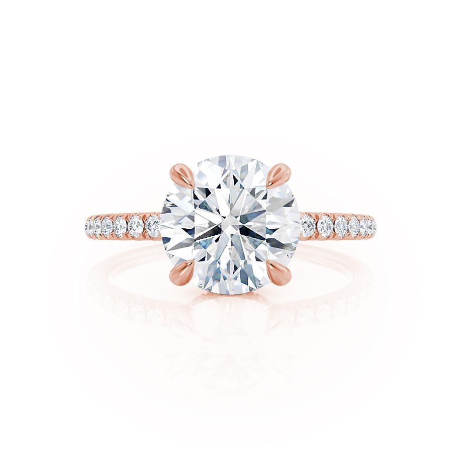 1.20 CT Round Lab Grown Diamond Hidden Halo Engagement Ring 2