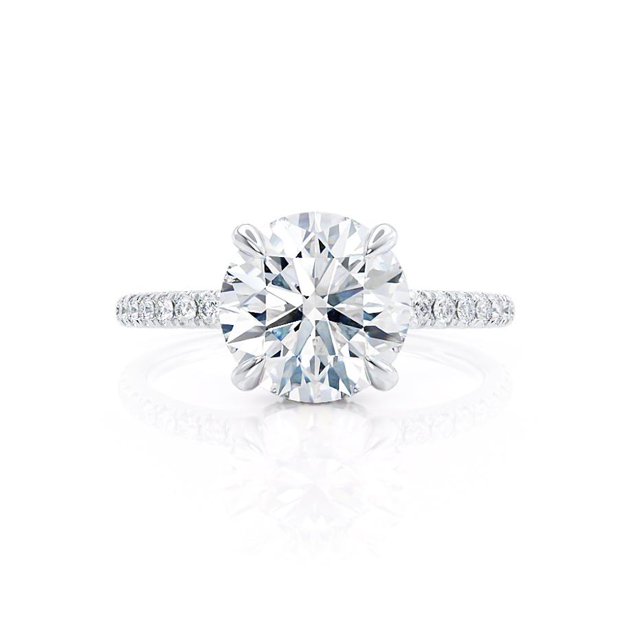 1.0 CT Round Lab-Grown Diamond Hidden Halo Pave Engagement Ring