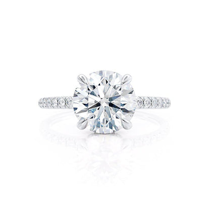1.0 CT Round Lab-Grown Diamond Hidden Halo Pave Engagement Ring 2