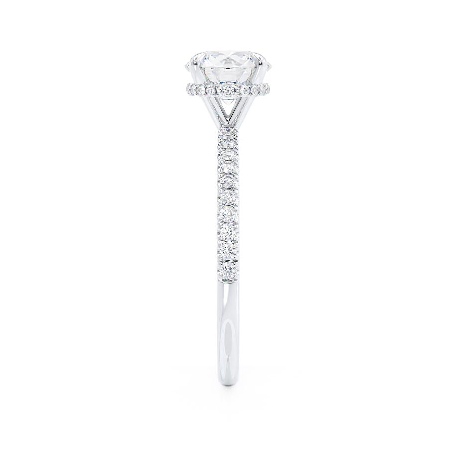 1.0 CT Round Lab-Grown Diamond Hidden Halo Pave Engagement Ring 4