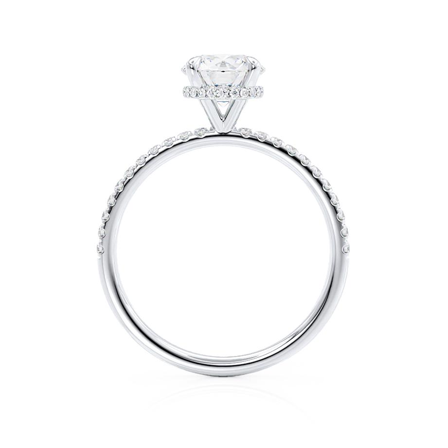 1.0 CT Round Lab-Grown Diamond Hidden Halo Pave Engagement Ring 5