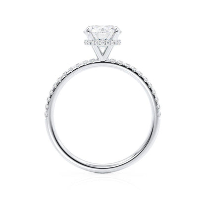 1.0 CT Round Lab-Grown Diamond Hidden Halo Pave Engagement Ring 5