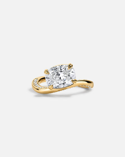 Solitaire Cathedral- 1.8 CT Cushion Lab Grown Diamond Wedding Band
