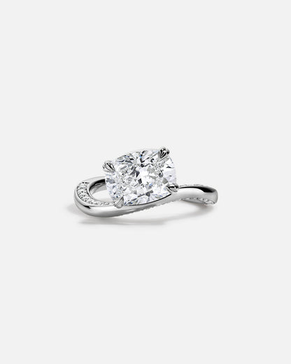 Solitaire Cathedral- 1.8 CT Cushion Lab Grown Diamond Wedding Band