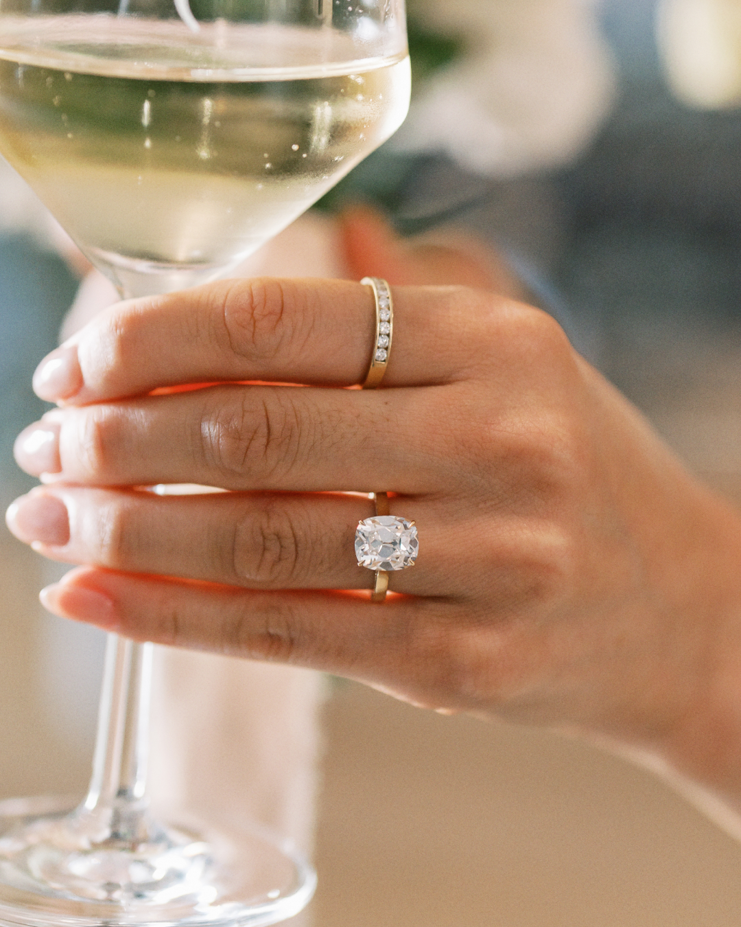 Solitaire Cathedral- 1.8 CT Cushion Lab Grown Diamond Wedding Band