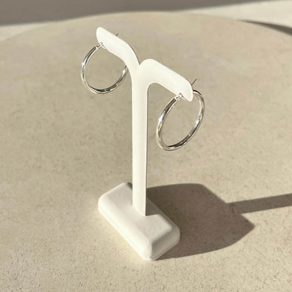 Elegant Silver Hoop Earrings 3