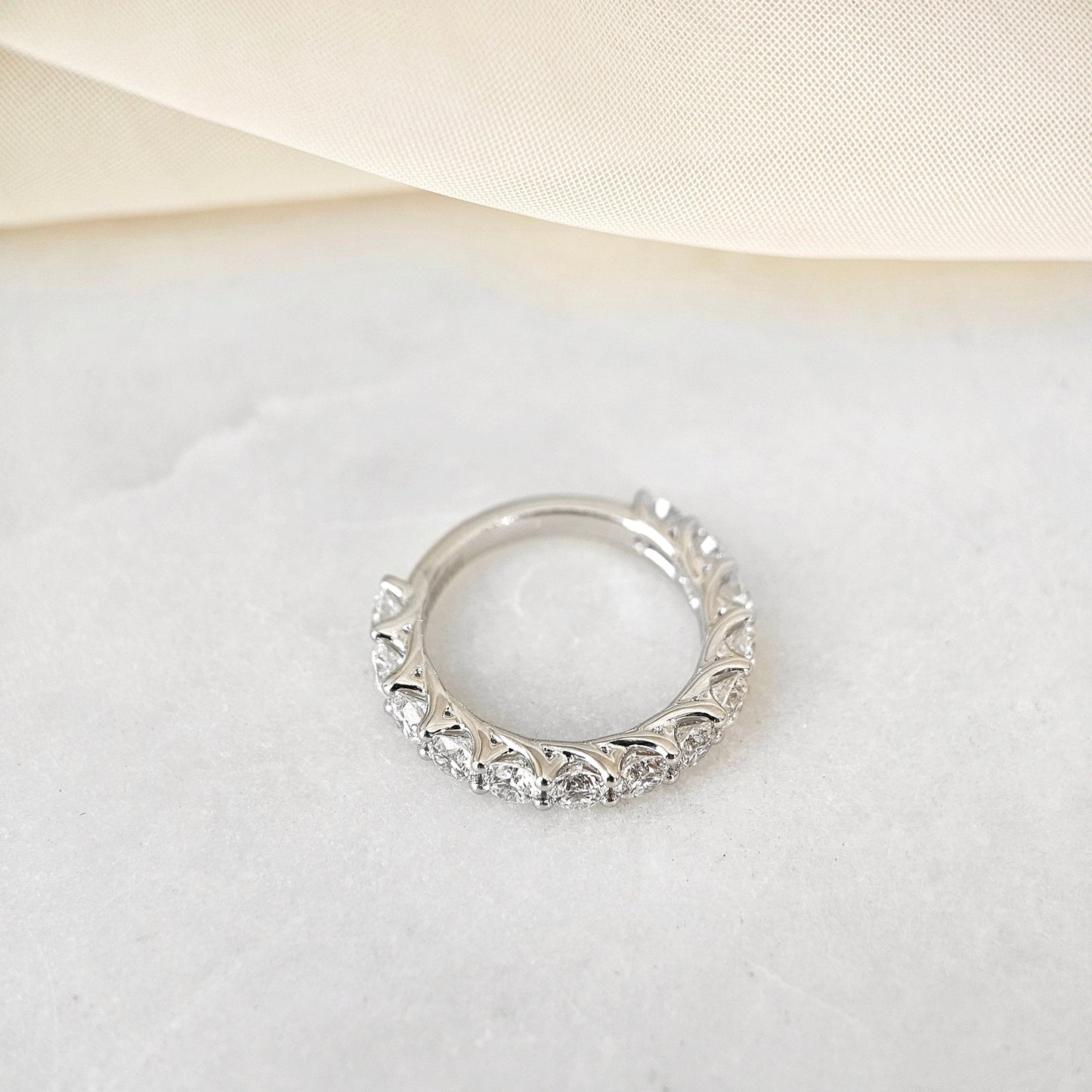 Curved- 0.25 CT Marquise Lab Grown Diamond Wedding Band