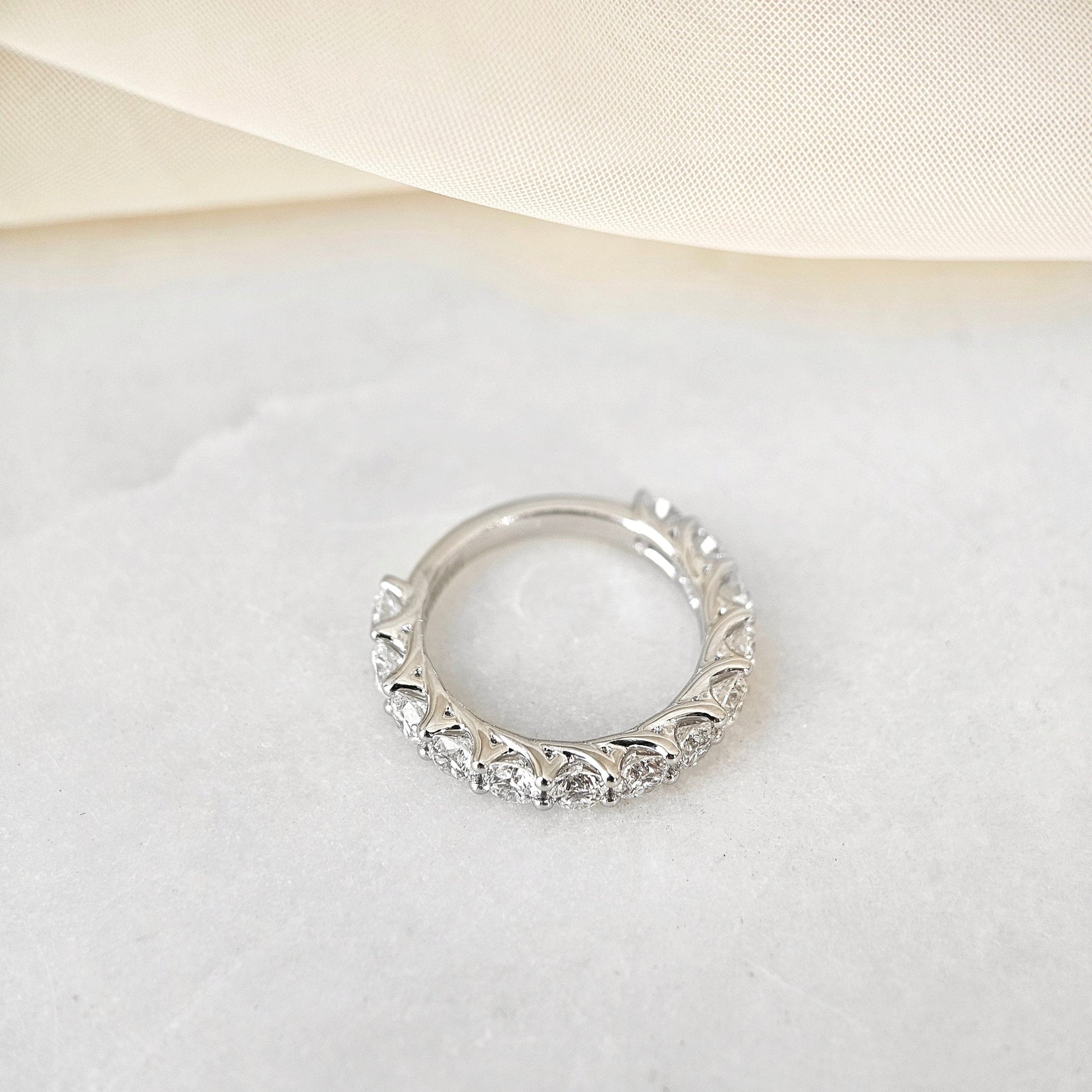 Curved- 0.25 CT Marquise Lab Grown Diamond Wedding Band