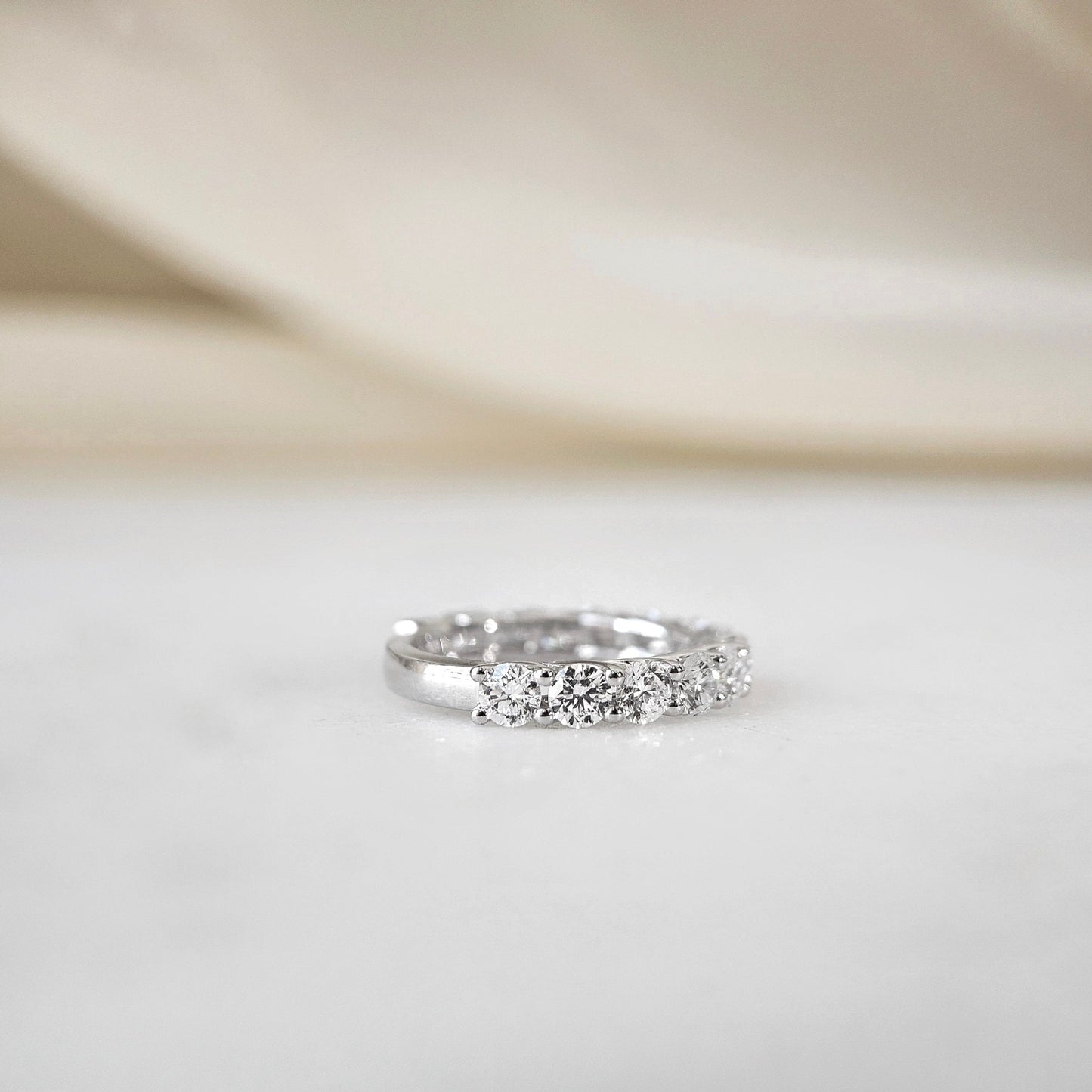 Curved- 0.25 CT Marquise Lab Grown Diamond Wedding Band