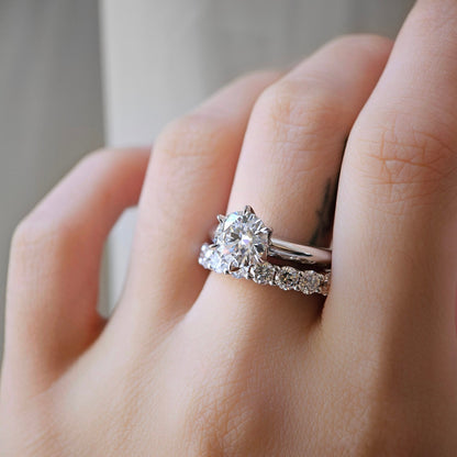 Curved- 0.25 CT Marquise Lab Grown Diamond Wedding Band
