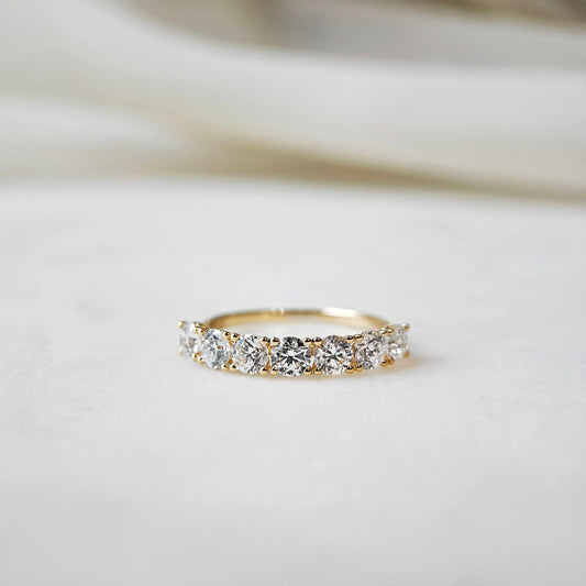 Half Eternity- 1.6 CT Round Lab Grown Diamond Wedding Band