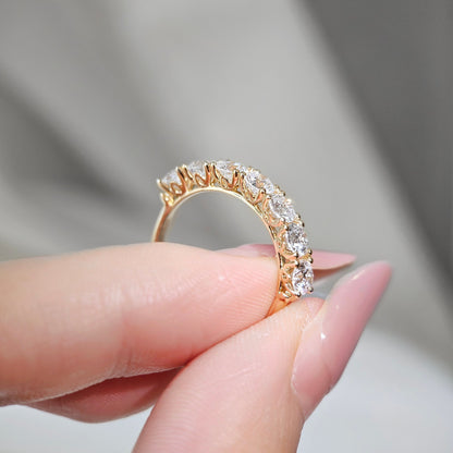 Curved- 0.25 CT Marquise Lab Grown Diamond Wedding Band