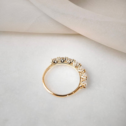 Curved- 0.25 CT Marquise Lab Grown Diamond Wedding Band