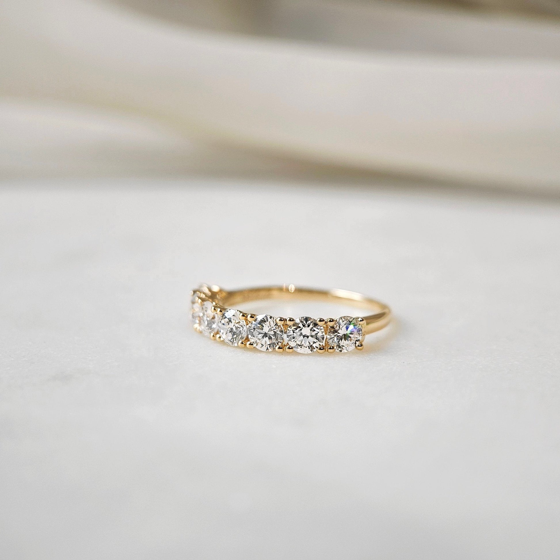 Curved- 0.25 CT Marquise Lab Grown Diamond Wedding Band