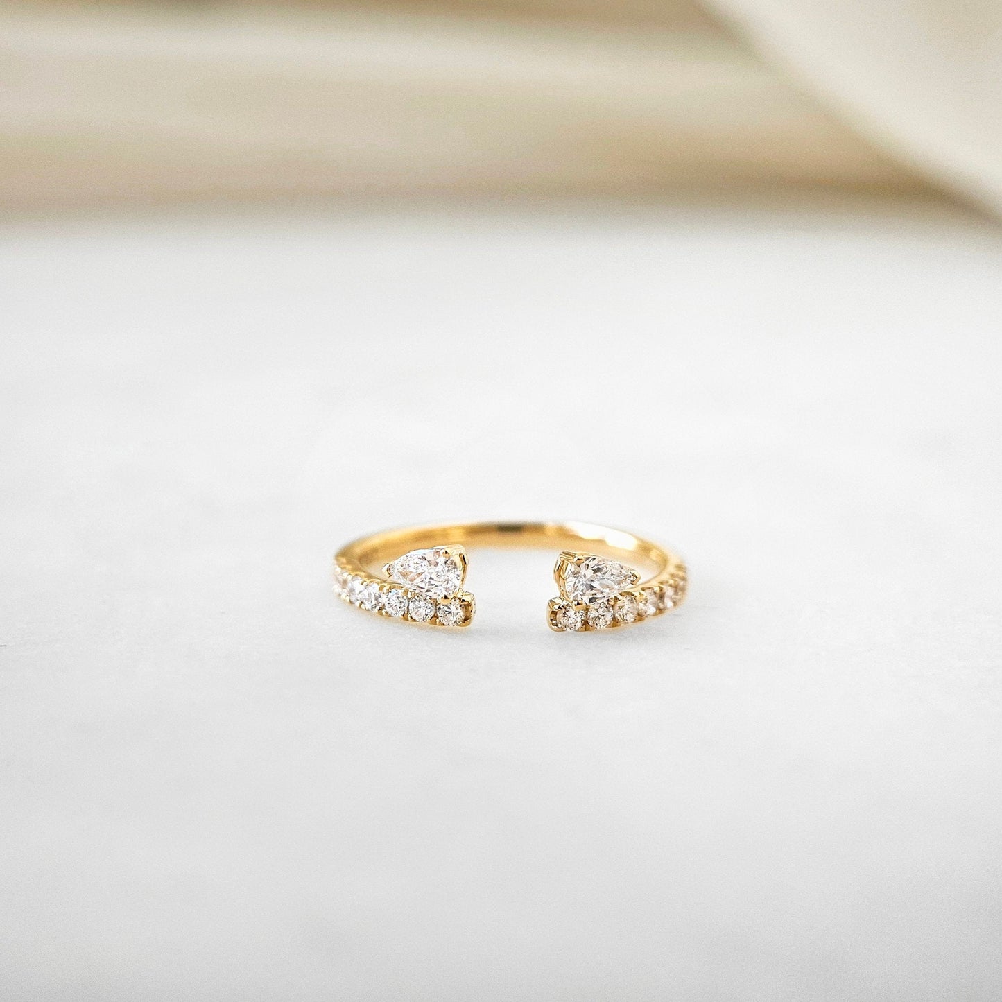 Curved- 0.25 CT Marquise Lab Grown Diamond Wedding Band