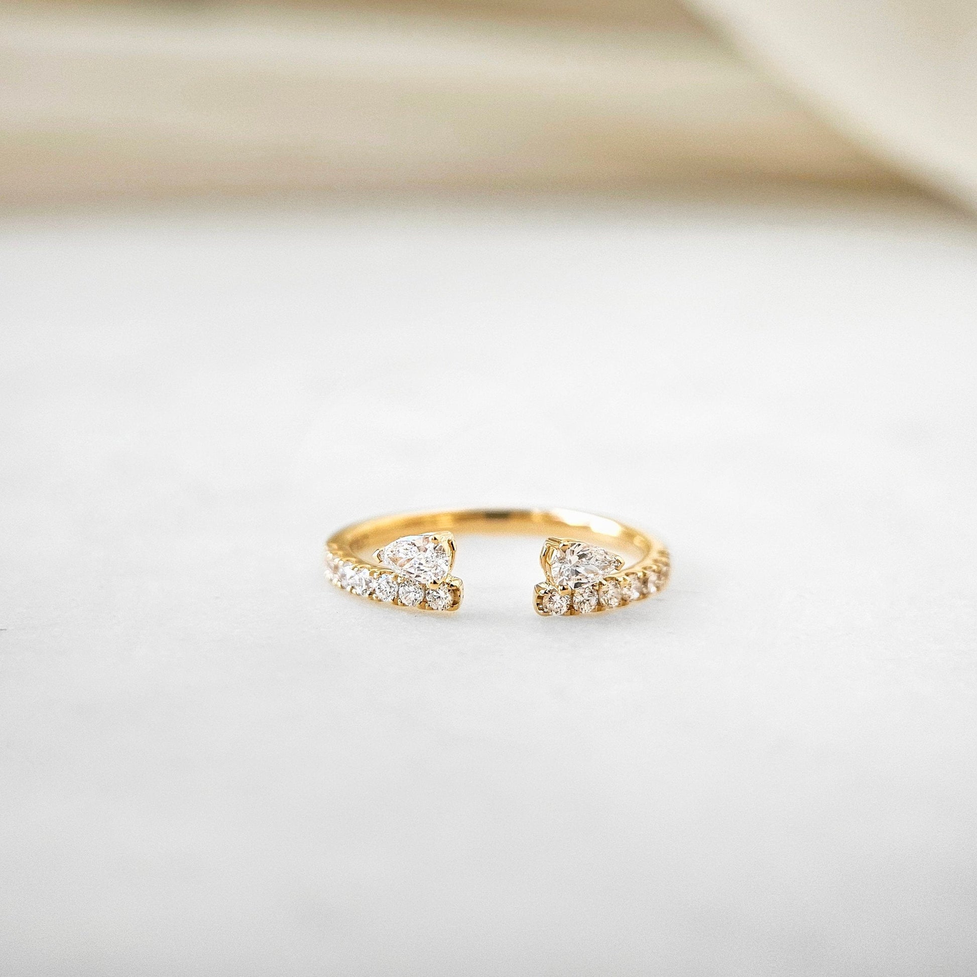 Curved- 0.25 CT Marquise Lab Grown Diamond Wedding Band