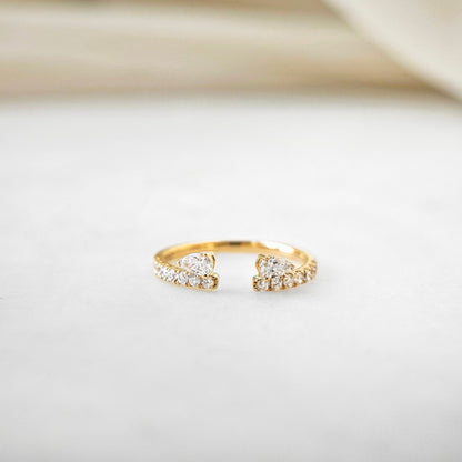Curved- 0.25 CT Marquise Lab Grown Diamond Wedding Band