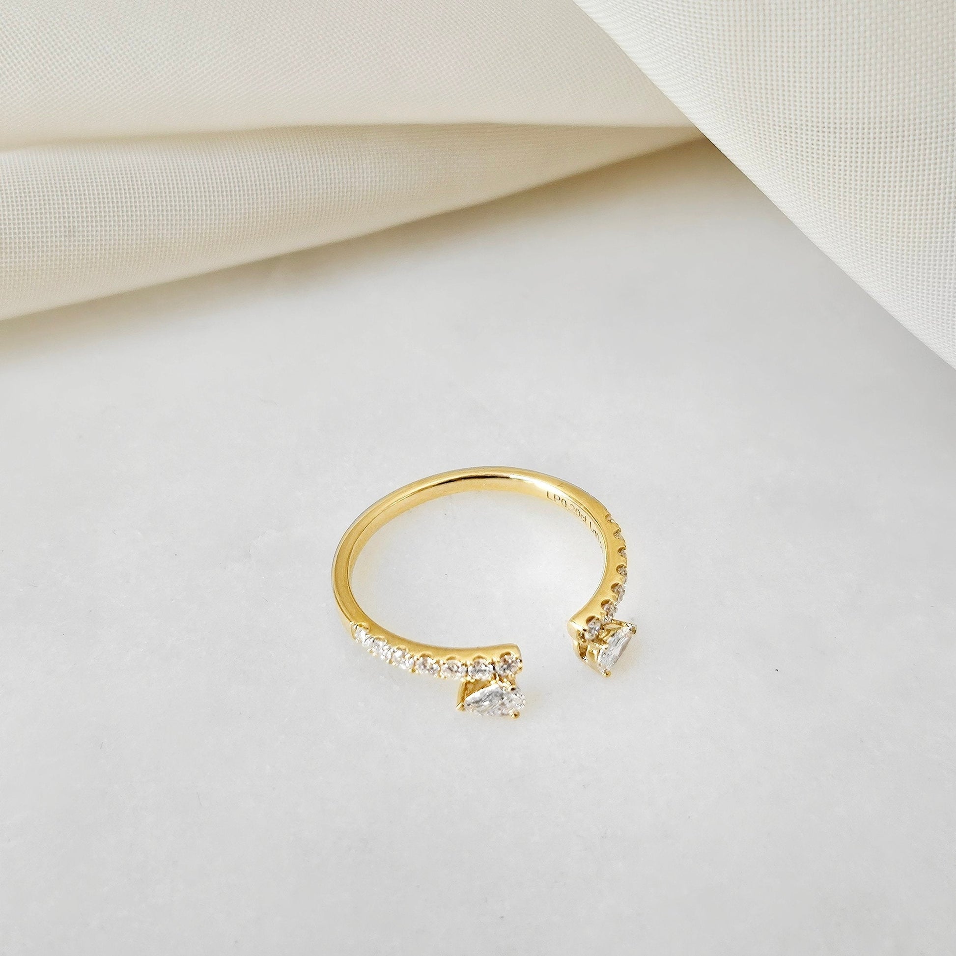 Curved- 0.25 CT Marquise Lab Grown Diamond Wedding Band