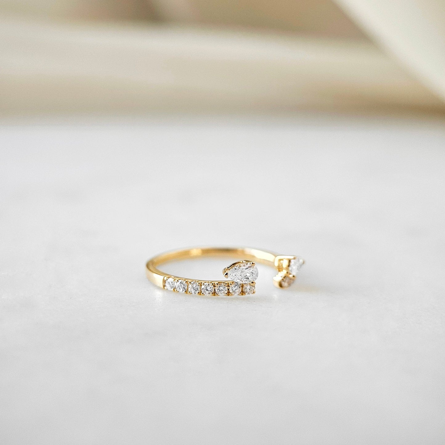 Curved- 0.25 CT Marquise Lab Grown Diamond Wedding Band