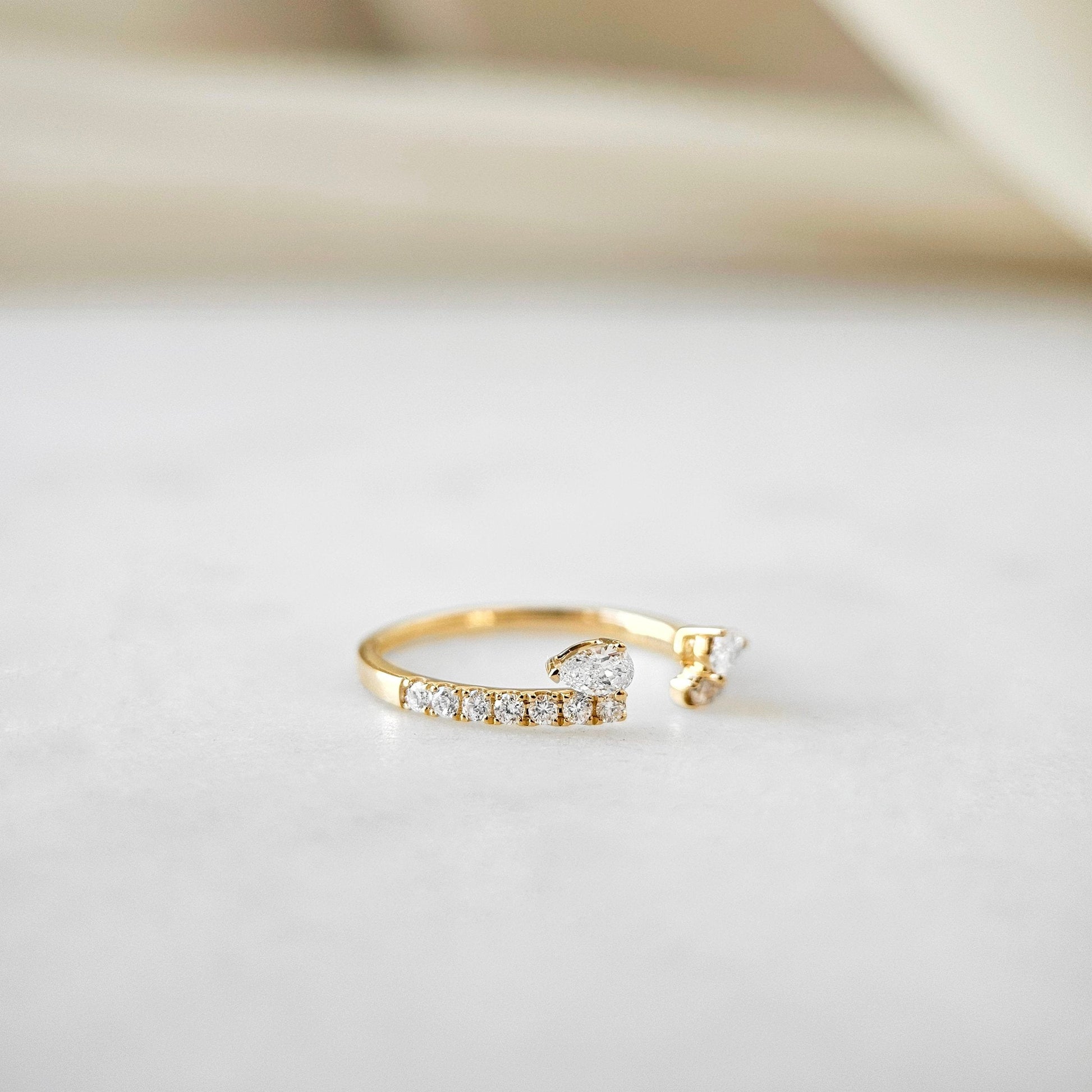 Curved- 0.25 CT Marquise Lab Grown Diamond Wedding Band