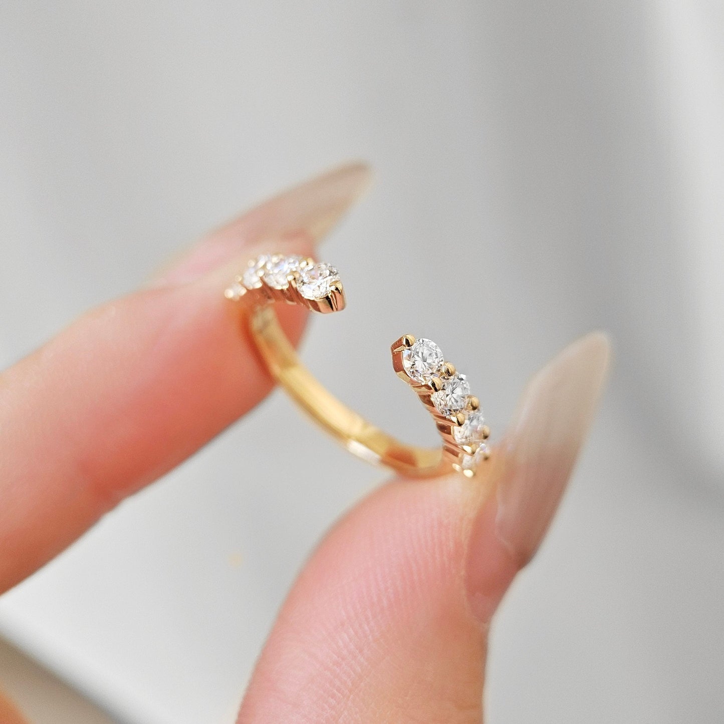 Curved- 0.25 CT Marquise Lab Grown Diamond Wedding Band