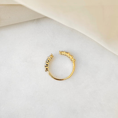 Curved- 0.25 CT Marquise Lab Grown Diamond Wedding Band