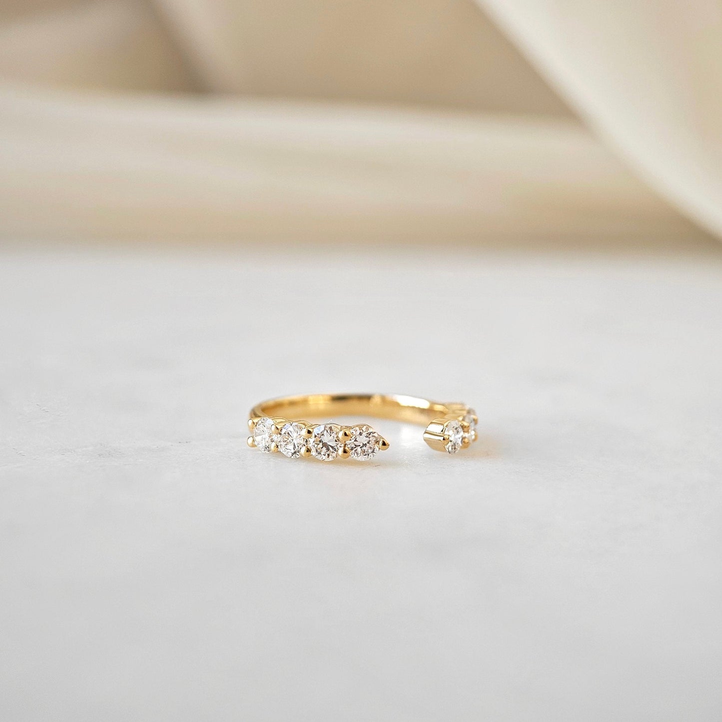 Curved- 0.25 CT Marquise Lab Grown Diamond Wedding Band