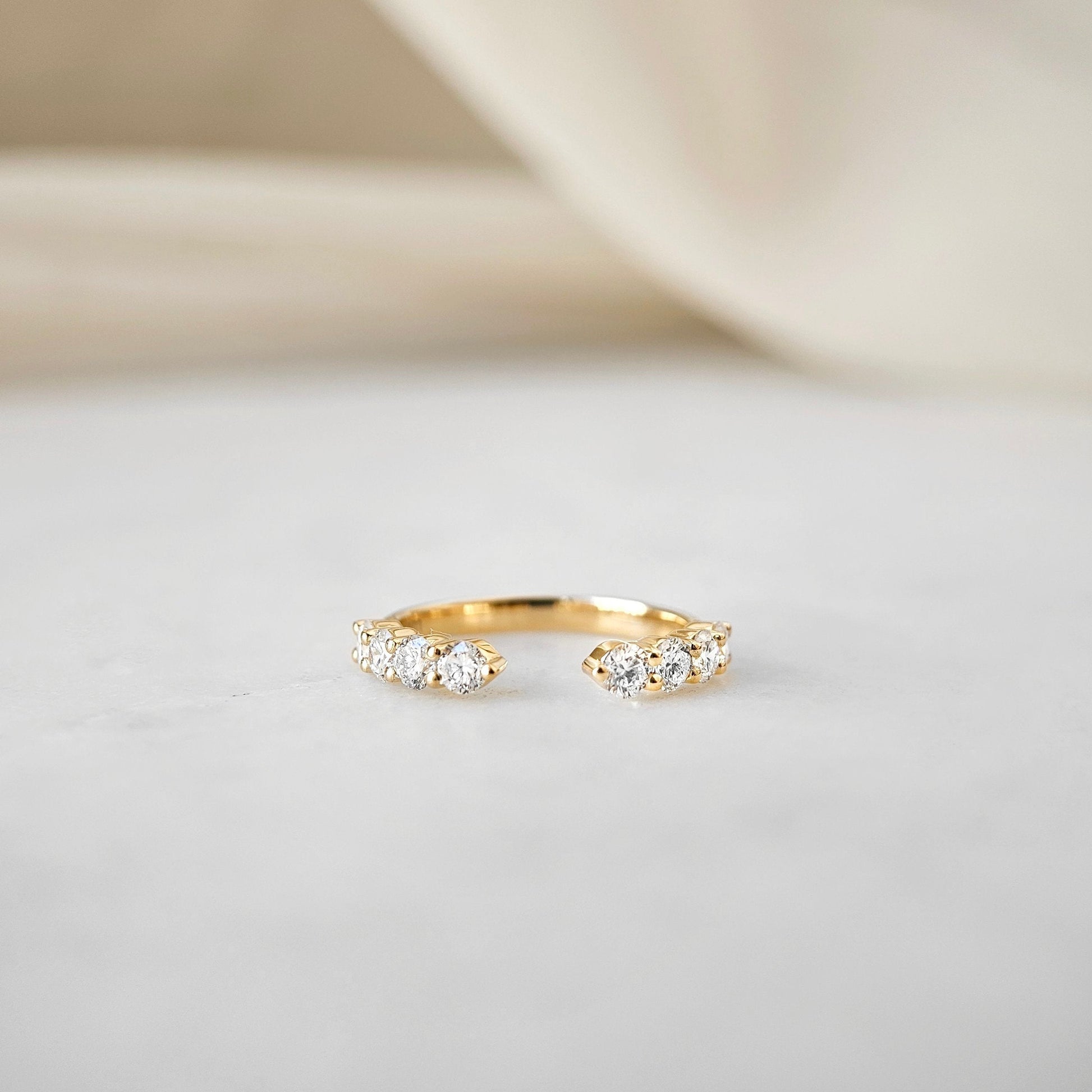 Curved- 0.25 CT Marquise Lab Grown Diamond Wedding Band