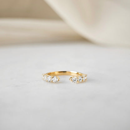 Curved- 0.25 CT Marquise Lab Grown Diamond Wedding Band